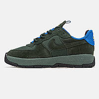 Мужские кроссовки Nike Air Force 1 Wild Green Blue зеленого цвета