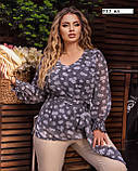 Блуза жіноча шифонова батальна 833 вл, фото 9