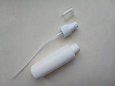 100 мл/24мм флакон Циліндр білий Поліетилен HDPE з білим спреєм 24 мм, пляшка пластикова, тестер, атомайзер, фото 3