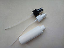 100 мл/24мм флакон Циліндр білий Поліетилен HDPE з білим спреєм 24 мм, пляшка пластикова, тестер, атомайзер, фото 4