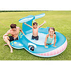 Надувний дитячий басейн Intex 57440 у вигляді Кита з розпилювачем 201х196х91 см на 200 л Блакитний, фото 3
