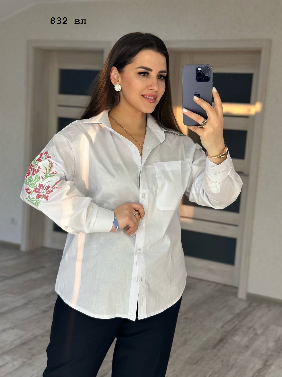 Сорочка жіноча з вишивкою норма і батал 832 вл, фото 1