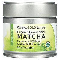 California Gold Nutrition, MATCHA ROAD, органический церемониальный чай матча, 28 г (1 унция) Киев