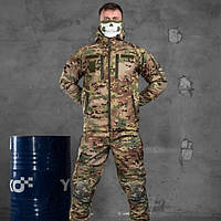 Военный демисезонный костюм 5.11 мультикам, тактическая форма Softshell на флисе с множеством кармнаов