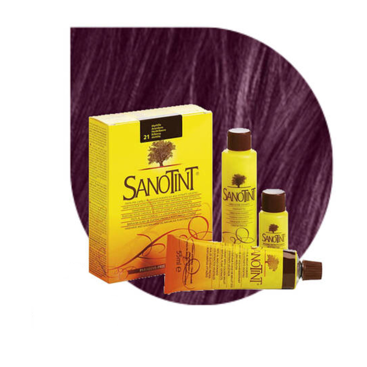 Органічна фарба для волосся Чорниця №21 Санотінт Sanotint Вівасан Vivasan Switzerland Swiss 125мл