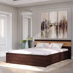 Ліжко двоспальне Соната-1600 Венге + крафт золотий, фото 2