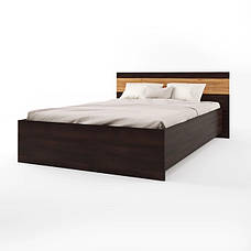 Ліжко двоспальне Соната-1400 Венге + крафт золотий, фото 3