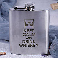 Фляга стальная "Keep calm and drink whiskey", англійська PRO_370