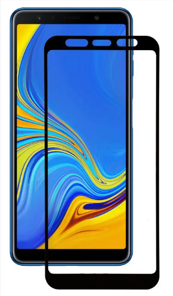 Загартоване захисне скло на  Samsung A750 Galaxy A7 (2018)  Чорна рамка
