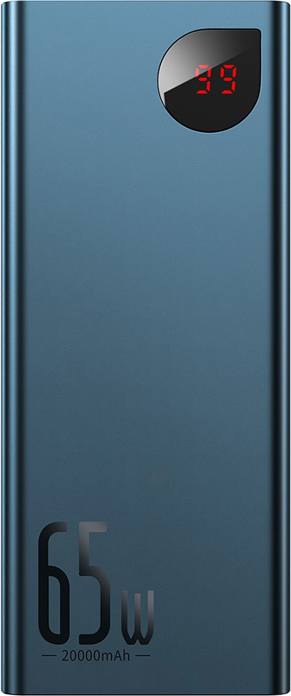 Портативний акумулятор Baseus Adaman Metal Digital Display 65 W 20000 mAh blue (PPIMDA-D03), фото 1