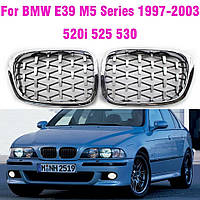 Рестайлинг решетки Решетка радиатора ноздри для BMW E39 бмв е39 1999-2003 Серые хром