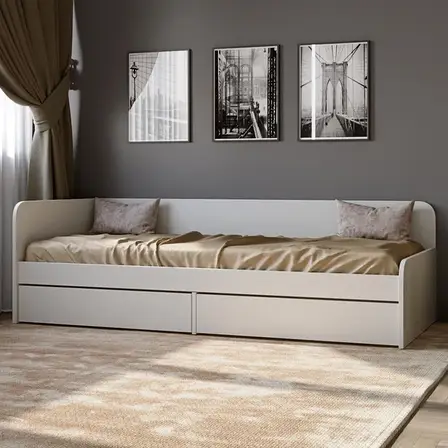 Односпальне ліжко з шухлядами Соната-800 Німфея альба (білий), фото 2