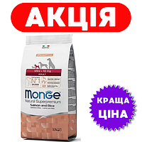 Monge Mini Adult Salmon and Rice 15 кг / Монж Мини Адалт Лосось и Рис корм для собак