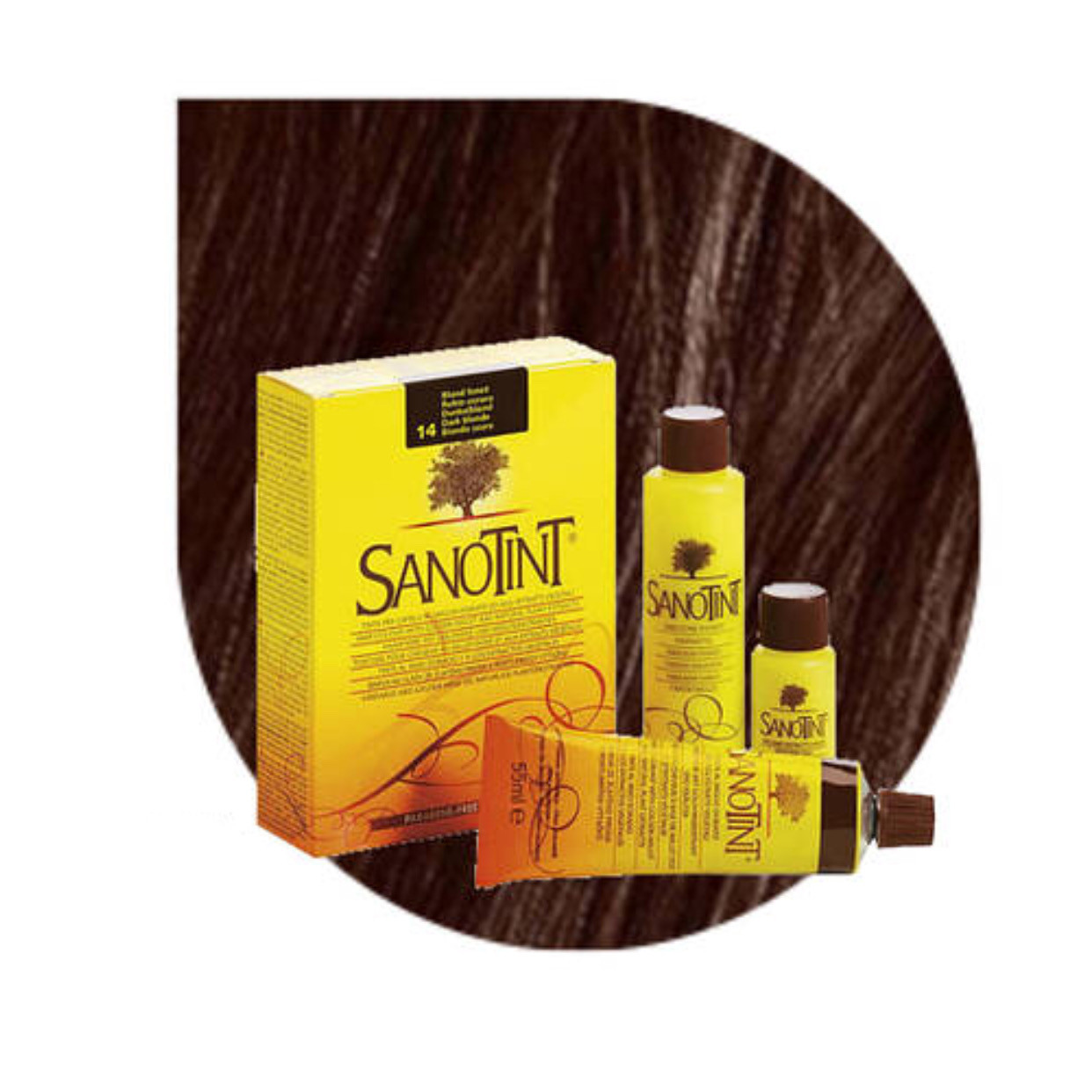 Органічна фарба для волосся Темно-Русий №14 Санотінт Sanotint Вівасан Vivasan Switzerland Swiss 125мл