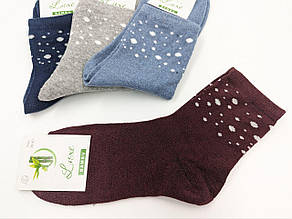 Шкарпетки жіночі середні Житомир Luxe бавовняні з візерунком горошок, розмір 36-40 12 пар/уп. асорті