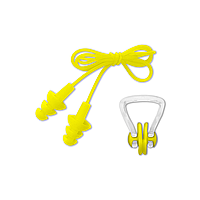 Комплект беруш для плавания на веревочке и зажим для носа, Leacco, желтого цвета BS-07 №6