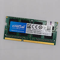 Оперативная память для ноутбука Crucial SODIMM DDR3L 4Gb 1600MHz 12800S 2Rx8 CL11 (CT51264BF160B.C16FPD2) Б/У