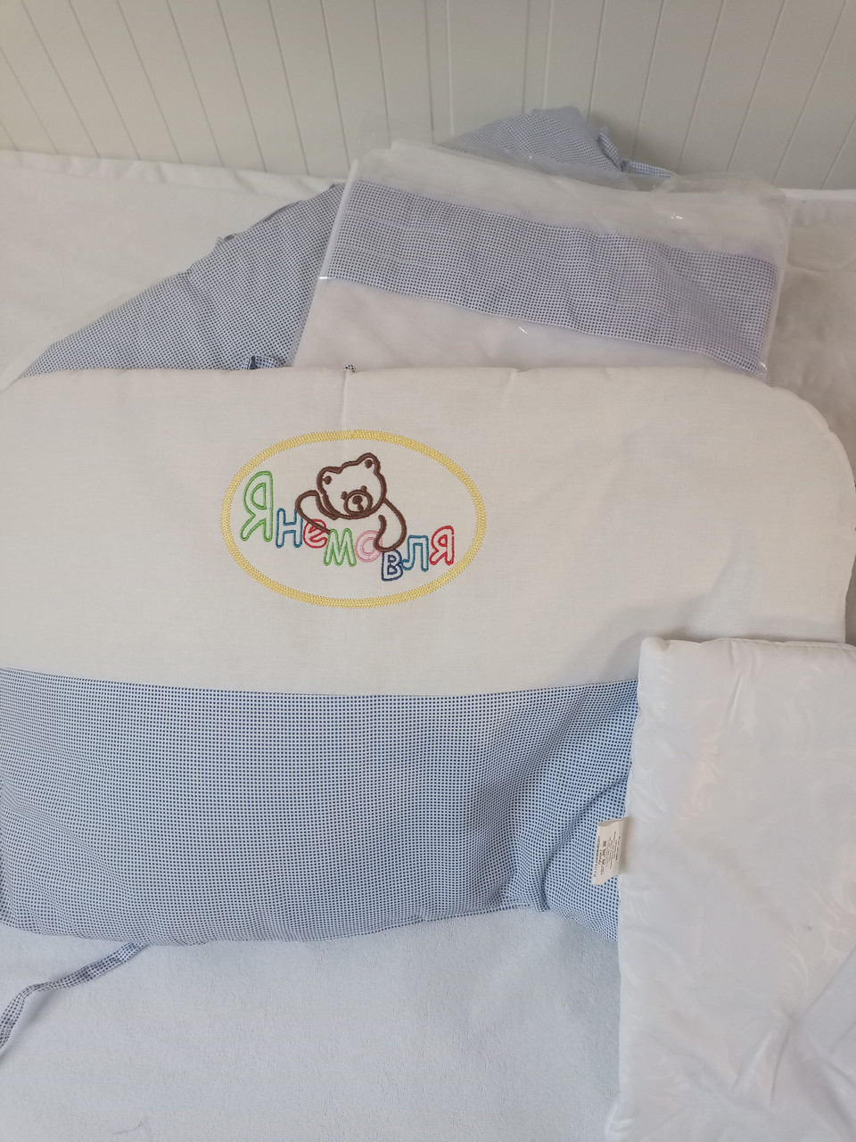 Постельный комплект (набор в кроватку 120х60) для новорожденного "Я Немовля" - фото 7 - id-p132454432