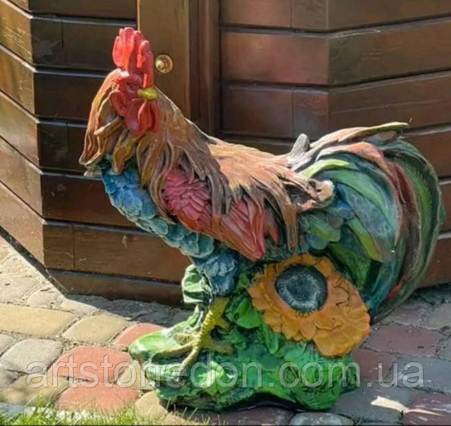 Декоративна скульптура Півень 60 см бетон, фото 1