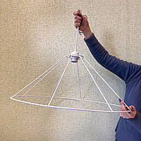 Каркас для абажура 50 см конус белый, основа для лампы макраме, плетение люстры, основа под абажур