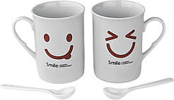 Набір із двох чашок і ложечок Smile