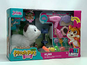 Інтерактивна іграшка Yi wu jiayu Котик "Plush pet" білий із сірими вушками MC-1035-1