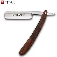 Опасная бритва TITAN Т0001 6/8 дюйма, ручка жесткий полимер + кожаный ремень+ воск