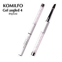 KOMILFO Пензель Gel angled 4 (Nylon)