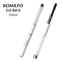 KOMILFO Пензель Gel flat 6 (Nylon)