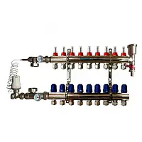 Коллектор для теплого пола из нержавеющей стали EP на 9 контура (Польша)