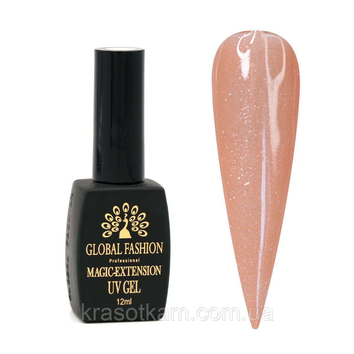 ЖИДКИЙ ПОЛИГЕЛЬ GLOBAL FASHION С ШИММЕРОМ MAGIC-EXTENSION 12 МЛ № 08, фото 1