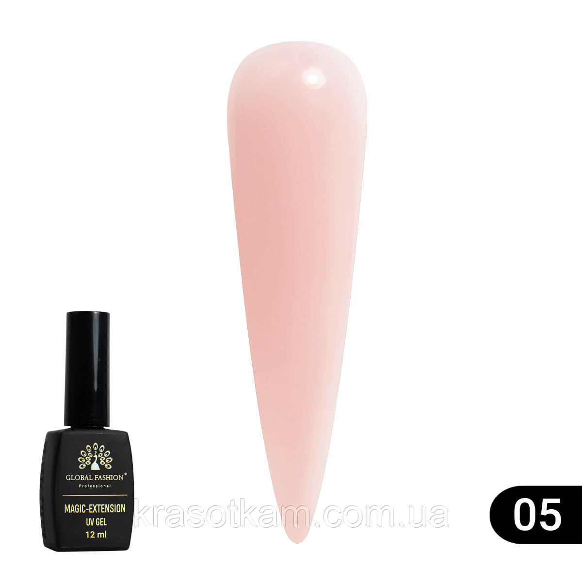 ЖИДКИЙ ПОЛИГЕЛЬ GLOBAL FASHION С ШИММЕРОМ MAGIC-EXTENSION 12 МЛ № 05, фото 1