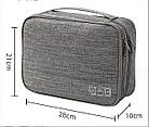 Сумка-органайзер для дротів, кабелів і ґаджетів DM 28*21*10 см Сірий, фото 2