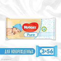 Салфетки влажные huggies bw pure triplo 2+1 (56x3шт)