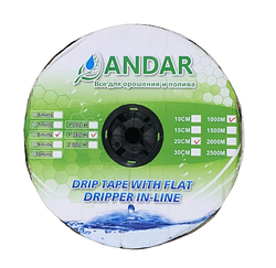 Крапельна стрічка емітер 8 mil-20 см-1000 м 1.38 л/г ANDAR в-во Південна Корея для крапельного зрошення ( Андар )