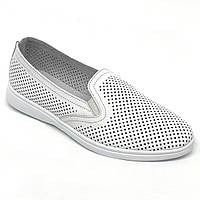 Жіночі шкіряні туфлі сліпони на низькому ходу білого кольору Sergio Billini 707 б розмір 36