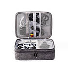 Сумка-органайзер для дротів, кабелів і ґаджетів DM 28*21*10 см Сірий, фото 10