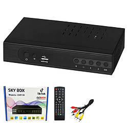 Цифрова приставка DVB-T2 з дисплеєм та пультом тюнер ресивер SKY BOX ZAR139 для телевізора