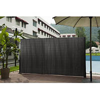 Темно-сірий ПВХ паркан Екран бамбуковий килимок бордюрна панель сад стіна захист конфіденційності, 1x5 м