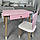 Дитячий столик і стільчик ведмедик рожевий. Столик із шухлядою для олівців і розмальовок, фото 4