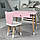 Дитячий столик і стільчик ведмедик рожевий. Столик із шухлядою для олівців і розмальовок, фото 3