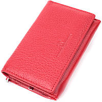 Кожаный женский кошелек в три добавления ST Leather Красный Toyvoo Шкіряний жіночий гаманець у три додавання