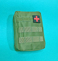 Медицинский подсумок олива, сумка тактическая поясная под аптечку 20х15х10 см