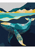 Картина по номерам 40х50 ИДЕЙКА Утонченный кит с красками металлик extra (KHO6522)