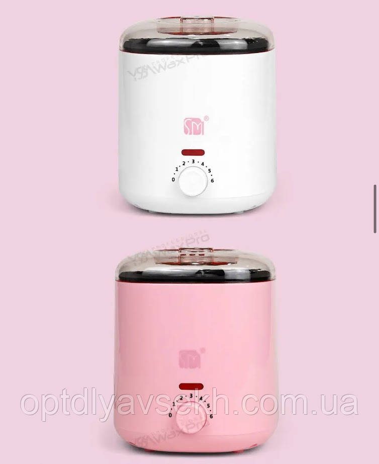 Воскоплав SM SS-002А на 100 Вт. (400мл.) з керамічним покриттям всередині для підготовки воску до депіляції Білий, фото 1