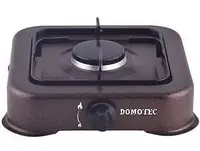 Настольная газовая плита Domotec MS 6601 Таганок на 1 конфорку Серая BK322-01