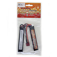 Акумулятор LiPo 7.4V 1000mAh - 2 sticks 20-40C нунчаки, Т-конектор (VBPower) (для страйкболу), фото 5