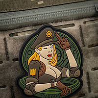 M-tac Шеврон нашивка Танкиста « Девушка в танке » ПВХ для военных на липучке