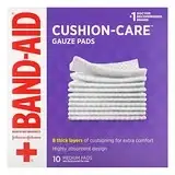 Band Aid, Cushion-Care, марлевые салфетки, Medium, 10 шт. в Украине