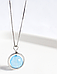 Підвіска срібна Блакитний Кварц, кулон шар з натуральним каменем, срібло 925 проби, довжина 40+4.5 см, фото 3